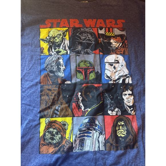 STAR WARS V Fifth Sun Men's Size L Retro Design Darth Vader Luke Han R2 Yoda - Picture 2 of 11